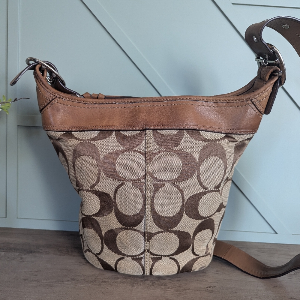 Coach Signature Bleecker Bucket Crossbody Bag - Picture 6 of 12